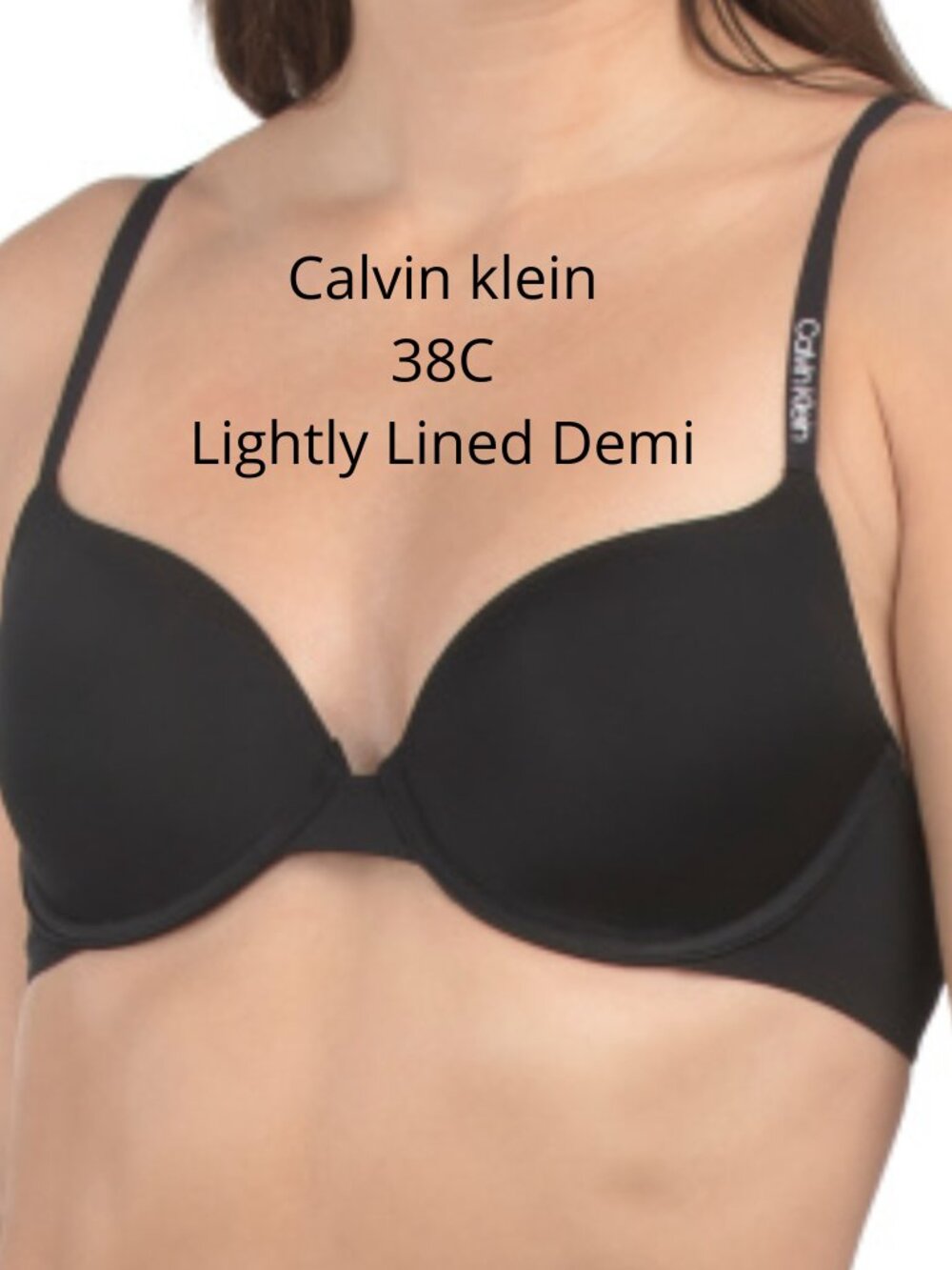 38C Calvin Klein Pure Microfiber Lightly Lined Demi Black Bra